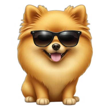 pomeranian with sunglass sticker