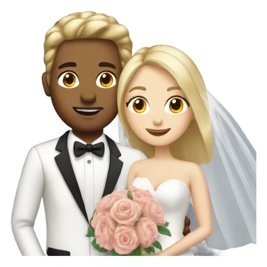 Blonde women and brown haired man getting married   sticker