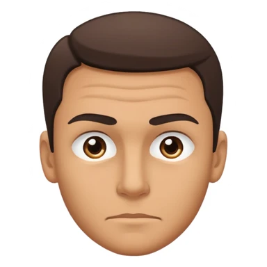 Generate a sarcastic emoji or sticker in a minimal flat-design style.  
The emoji should display a confident “nah, not today” attitude:  
- raised eyebrow  
- slight smirk  
- subtle eye-roll or side glance  
- man sticker
