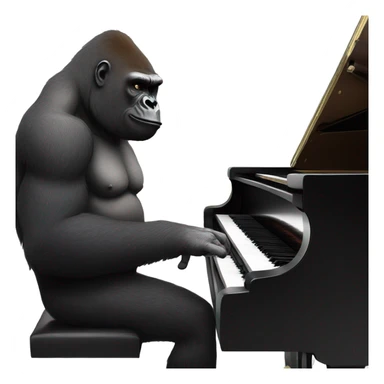 gorilla playing piano from Sing movie sticker