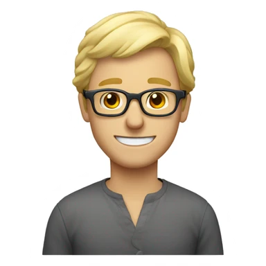 homme blond lunettes grise qui sourit sticker