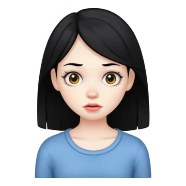Ugly girl with black hair sticker