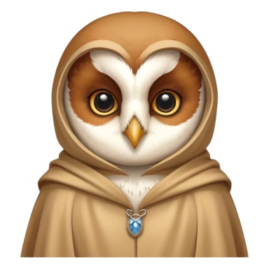 barn owl in beige cloak sticker