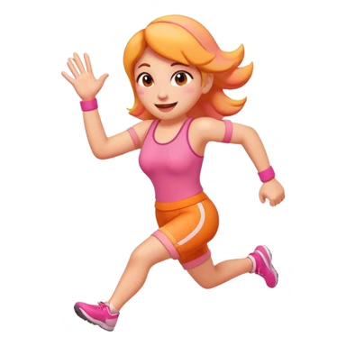 Emoji Peach with hand sprints sticker