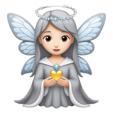 Gata gris oscura con blanco con dizfraz de hada sticker