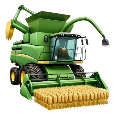 An icon featuring a wheat field, a combine harvester, fertilizer formulas, and plant cells, symbolizing agronomy. The design includes farming tools and crops, representing agricultural science, crop production, and plant biology. Transparent background highlights sustainable farming and growth. sticker
