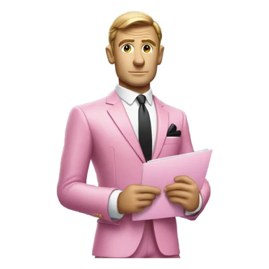 james bond in pink suit carrying an email icon sticker