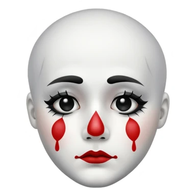 sad pierrot, black tear sticker