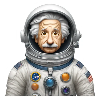 albert einstein in astronaut costume sticker