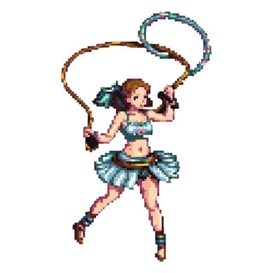 girl in a top up to her belly button twirls a lasso in her hands sticker