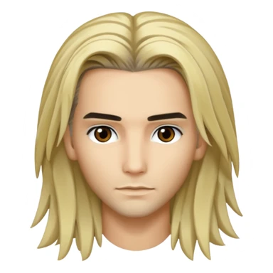 Bill Kaulitz with blonde long hair, brown eyes sticker