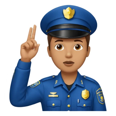 police officer facing forward blowing a whistle one hand up in a stop gesture sticker