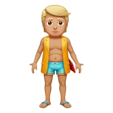 full body Trump standing in beach outfit sticker