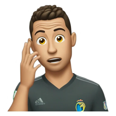 Ronaldo shocked with is hand on his face sticker