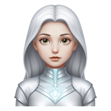 Cinematic, Ultra realistic 32k HD, hauntingly beautiful woman, Balanced features, highly detailed, glowing with silver light, high shine, remembrance, a painting of white silver, fanciful, enchanting, ghostly. The image is so lifelike it feels as though it could leap off the canvas at any moment sticker