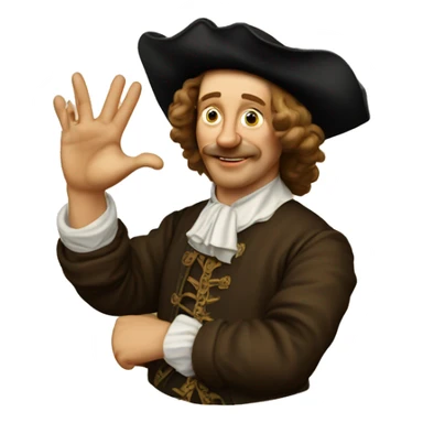 dutch man 17th century making ok sign sticker