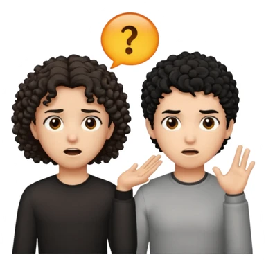 Un garçon cheveux boucle et yeux marron clair et une fille cheveux noir côte à côte se disputant sticker