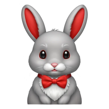grey bunny with bowtie sticker