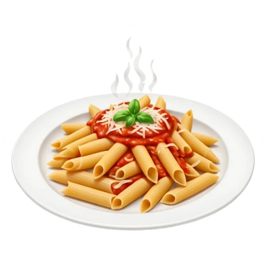 penne pasta with red sauce and parmesan on a plate sticker