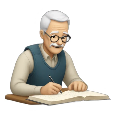the old man writes to the book sticker