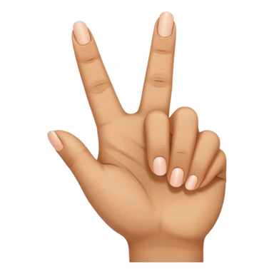 Hand with thumb and index finger and middle finger up and ring finger and pinky down sticker
