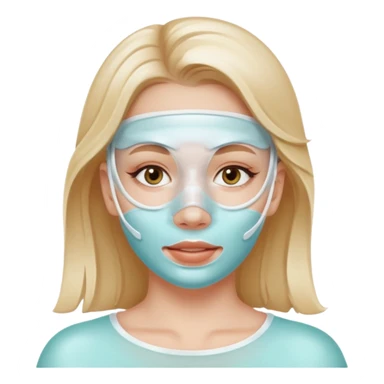 White girl doing skincare white jel mask all over face  sticker