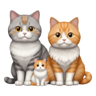 Grey coloured British shorthair cat and a white-ginger cat sticker