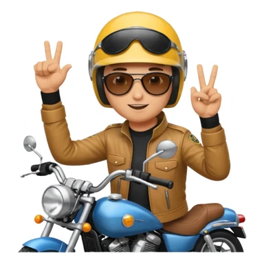 Jul qui fe le signe jul sur une moto sticker
