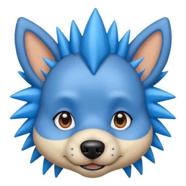 blue very spiky haired dog with earrings sticker