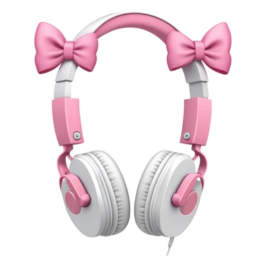 White ipad headphones with pink bows sticker
