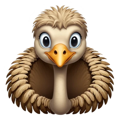 Ostrich with it's head inside a hole in the ground only it's body and neck visible sticker