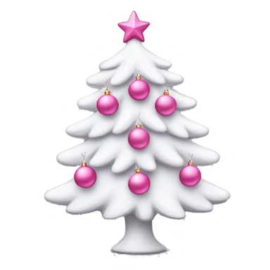 A cute white Christmas tree with pink ornaments  sticker