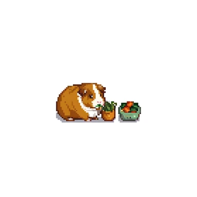 guinea pig eating vegetables sticker