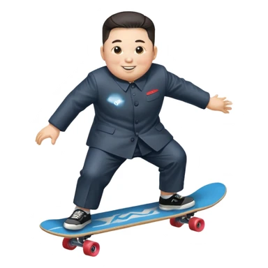 Kim jong-un riding skate board sticker