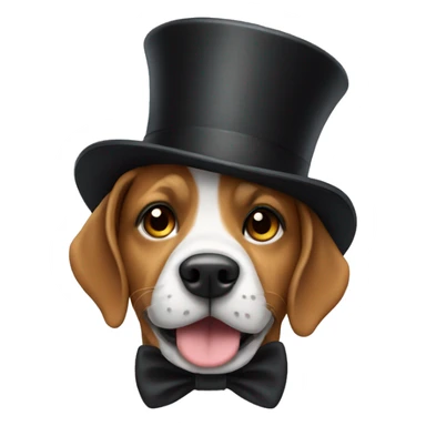 Dog wearing a top hat sticker