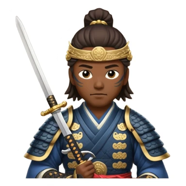 guerrero samurai con su espada en la mano sticker