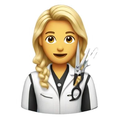 Hairstylist with vest and scissors sticker