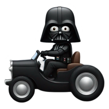 Dark vader driving a coopa sticker
