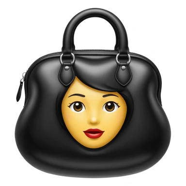 black inflated woman bag sticker
