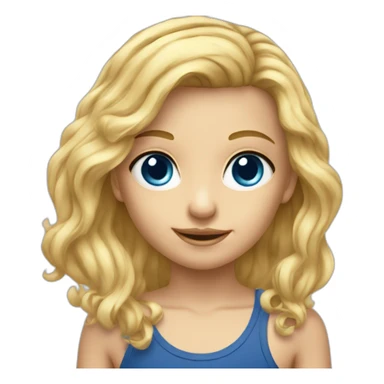 Enfant cheveux blond yeux bleu basketteur sticker