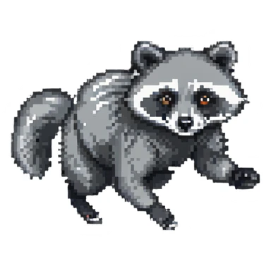 raccoon running with motion blur sticker