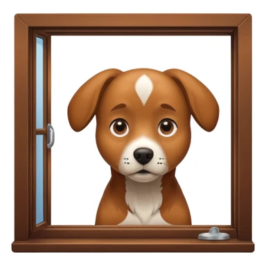 dog looking out of the window sticker