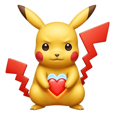 Un Pikachu rouge qui et triste avec des éclairs  sticker