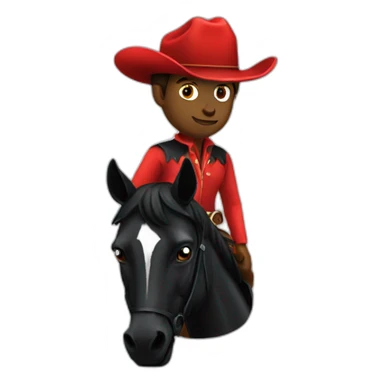 red cowboy on a black horse sticker