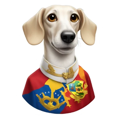 White Dachshund as president of Venezuela  sticker