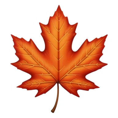 emoji, feuille d'érable couleur vermeille, deux yeux ronds noirs brillants sticker