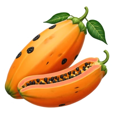 A beautiful papaya fruit is peeled and has black spots.It should be very ripe. sticker
