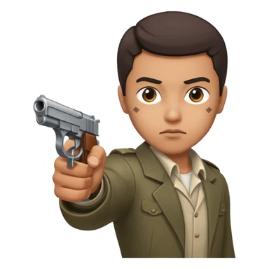 un personne qui tire avec un pistolet  sticker