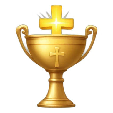 Golden chalice with radiant cross. sticker