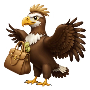 Eagle flying with money bag in his mouth sticker